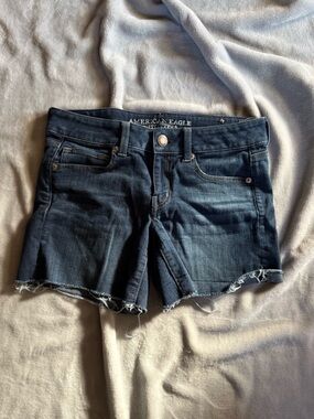 American Eagle Outfitters Dark Blue Denim Jean Shorts